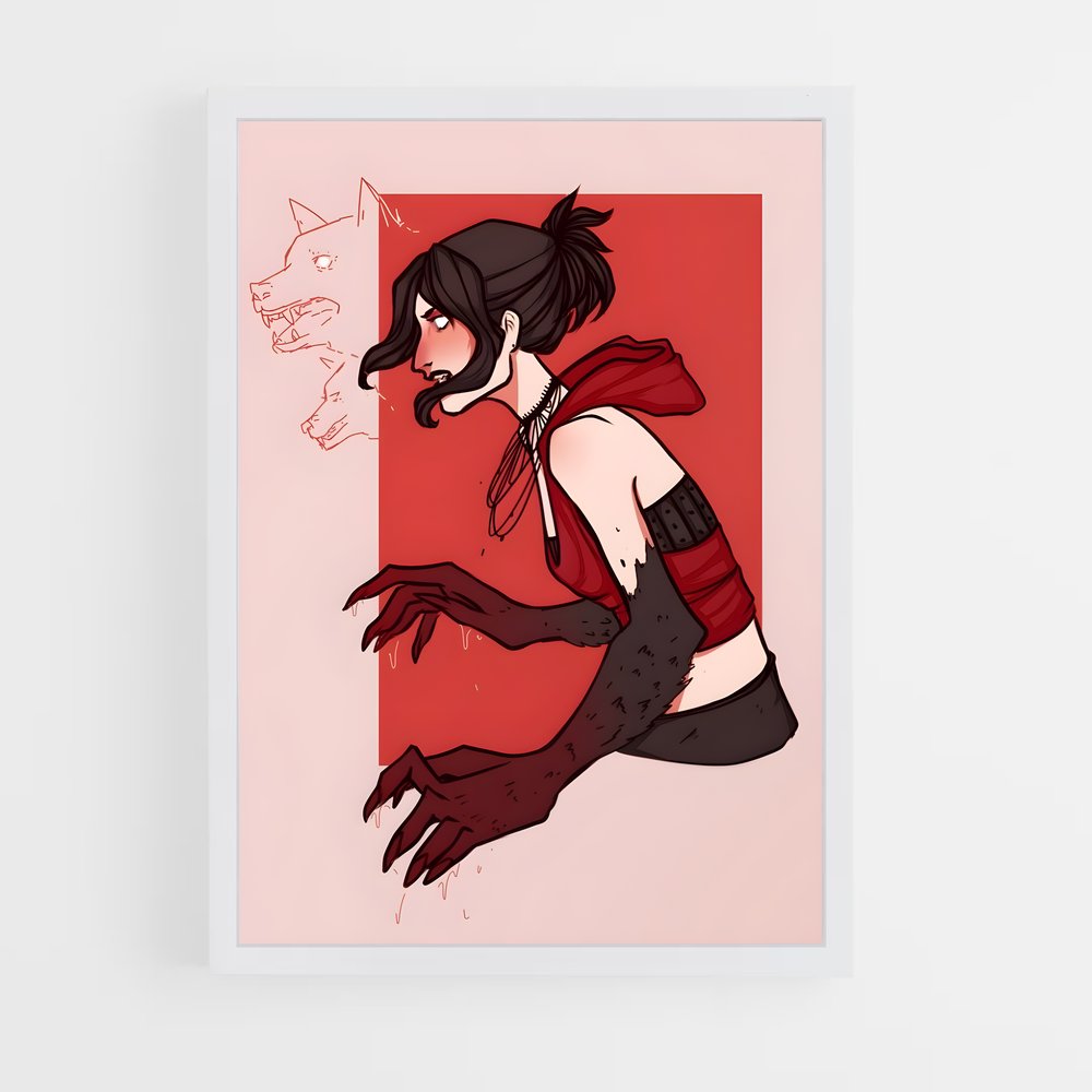 Poster Morrigan en Rouge – affiche Dragon age (vue 3)